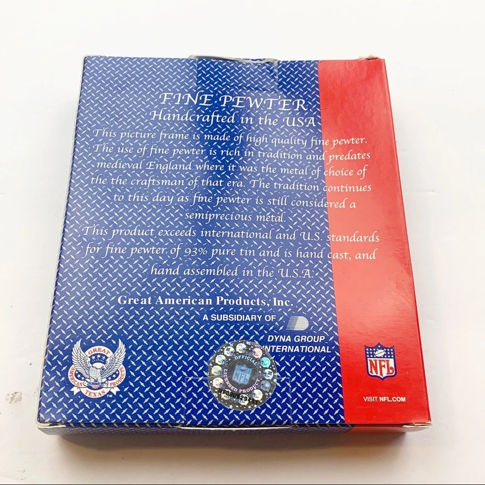 NFL New England Patriots Football Pewter Picture Frame‎ New NWT
